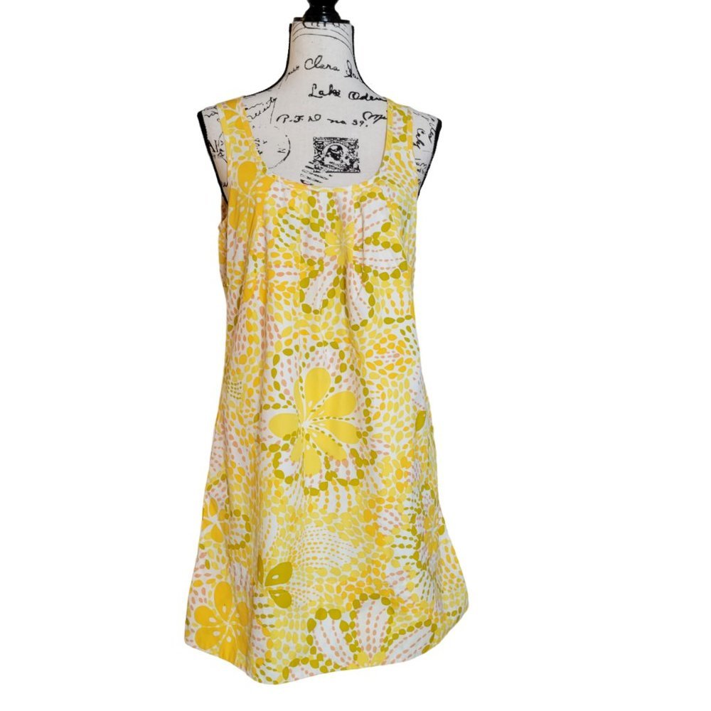 J. Crew Yellow Fiji Floral Joey Shift Dress with Pockets - Size 6